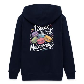 Macaron Desserts Français - Veste à capuche ado bio Stanley/Stella - marine - Dos - AI Model Teenager Male light (155cm)