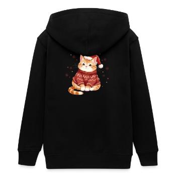 Cozy Cat Christmas Sweater Design - Teenager Organic Kapuzenjacke Mini Cultivator von Stanley/Stella - Schwarz - Hinten - AI Model Teenager Male light (155cm)