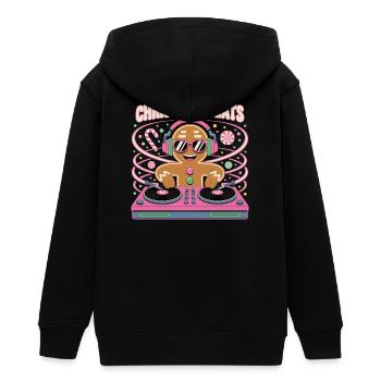 Weihnachtsbeats DJ Gingerbread - Teenager Organic Kapuzenjacke Mini Cultivator von Stanley/Stella - Schwarz - Hinten - AI Model Teenager Male light (155cm)
