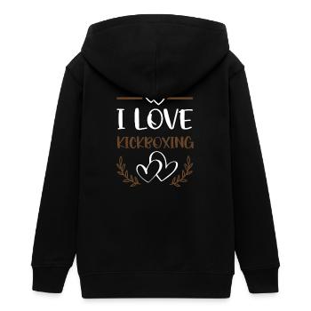 I Love Kickboxing  - Teenager Organic Kapuzenjacke Mini Cultivator von Stanley/Stella - Schwarz - Hinten - AI Model Teenager Male light (155cm)