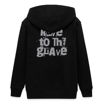 Rave to the Grave Texte grunge - Veste à capuche ado bio Stanley/Stella - noir - Dos - AI Model Teenager Male light (155cm)