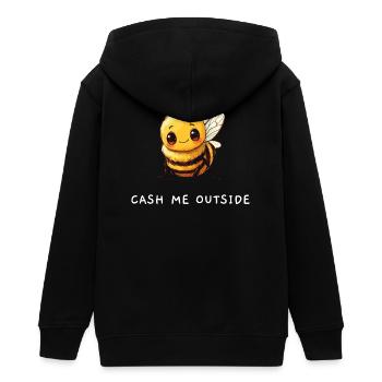 Mignon « Cash me outside » Bee Meme Design - Veste à capuche ado bio Stanley/Stella - noir - Dos - AI Model Teenager Male light (155cm)
