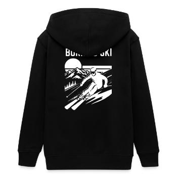 Skifahren Born To Ski Design Skifahrer - Teenager Organic Kapuzenjacke Mini Cultivator von Stanley/Stella - Schwarz - Hinten - AI Model Teenager Male light (155cm)
