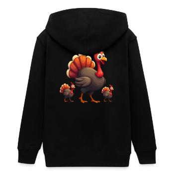Bébé dinde de Thanksgiving - Veste à capuche ado bio Stanley/Stella - noir - Dos - AI Model Teenager Male light (155cm)