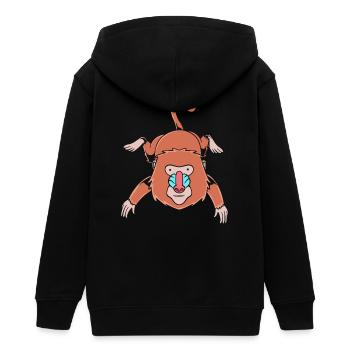 Affe - Teenager Organic Kapuzenjacke Mini Cultivator von Stanley/Stella - Schwarz - Hinten - AI Model Teenager Male light (155cm)