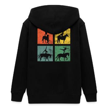 Voltigieren Reitsport Reiten Pferd Turnen - Teenager Organic Kapuzenjacke Mini Cultivator von Stanley/Stella - Schwarz - Hinten - AI Model Teenager Male light (155cm)