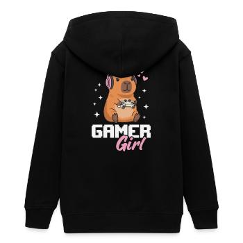 Capybara Gamer Girl Gaming Mädchen Videospiele - Teenager Organic Kapuzenjacke Mini Cultivator von Stanley/Stella - Schwarz - Hinten - AI Model Teenager Male light (155cm)