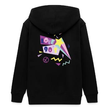 Années 90 - Veste à capuche ado bio Stanley/Stella - noir - Dos - AI Model Teenager Male light (155cm)