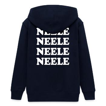 Name Neele - Teenager Organic Kapuzenjacke Mini Cultivator von Stanley/Stella - Navy - Hinten - AI Model Teenager Male light (155cm)