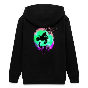 Motocross - MX - Teenager Organic Kapuzenjacke Mini Cultivator von Stanley/Stella - Schwarz - Hinten - AI Model Teenager Male light (155cm)
