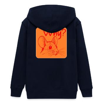 Warum Mausreizung? - Teenager Organic Kapuzenjacke Mini Cultivator von Stanley/Stella - Navy - Hinten - AI Model Teenager Male light (155cm)