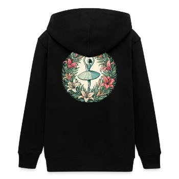Floral Circle Ballerina-Tanz - Teenager Organic Kapuzenjacke Mini Cultivator von Stanley/Stella - Schwarz - Hinten - AI Model Teenager Male light (155cm)