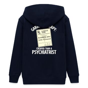 Garagentherapie günstiger als Psychiater Autoangebot - Teenager Organic Kapuzenjacke Mini Cultivator von Stanley/Stella - Navy - Hinten - AI Model Teenager Male light (155cm)
