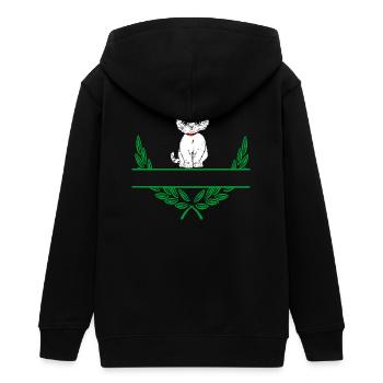 Lorbeerkranz mit Namensraum - Teenager Organic Kapuzenjacke Mini Cultivator von Stanley/Stella - Schwarz - Hinten - AI Model Teenager Male light (155cm)