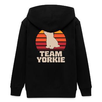 Équipe Yorkie Retro Yorkshire Terrier - Veste à capuche ado bio Stanley/Stella - noir - Dos - AI Model Teenager Male light (155cm)