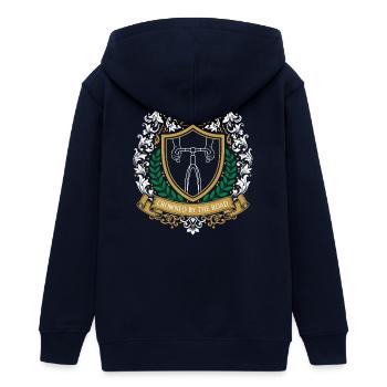 Emblème du blason royal du cyclisme - Veste à capuche ado bio Stanley/Stella - marine - Dos - AI Model Teenager Male light (155cm)