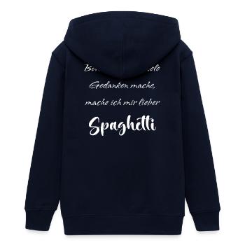 Gedanken-Spaghetti - Teenager Organic Kapuzenjacke Mini Cultivator von Stanley/Stella - Navy - Hinten - AI Model Teenager Male light (155cm)
