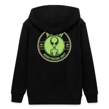 Außerirdische Überwachungseinheit Lustiger Mythos  - Teenager Organic Kapuzenjacke Mini Cultivator von Stanley/Stella - Schwarz - Hinten - AI Model Teenager Male light (155cm)