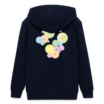 Rosettes pastel – structure en éventail décoratif - Veste à capuche ado bio Stanley/Stella - marine - Dos - AI Model Teenager Male light (155cm)