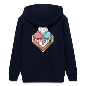 Ambiance estivale au marbre de glace de baseball - Veste à capuche ado bio Stanley/Stella - marine - Dos - AI Model Teenager Male light (155cm)