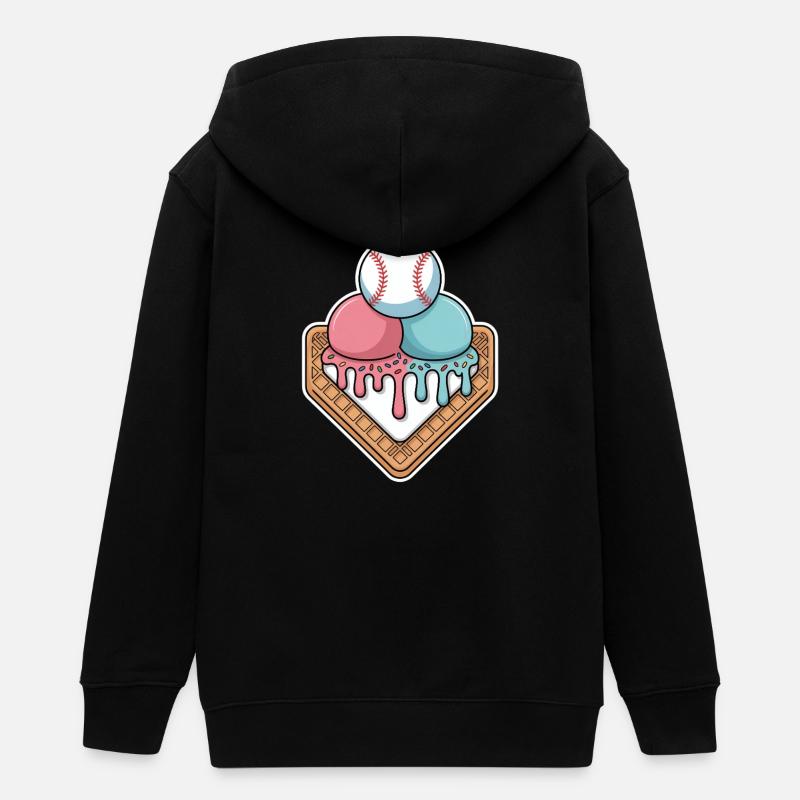 Baseballis Hjemmeplade Sommerstemning - Stanley/Stella junior zip-hættetrøje økologisk - sort