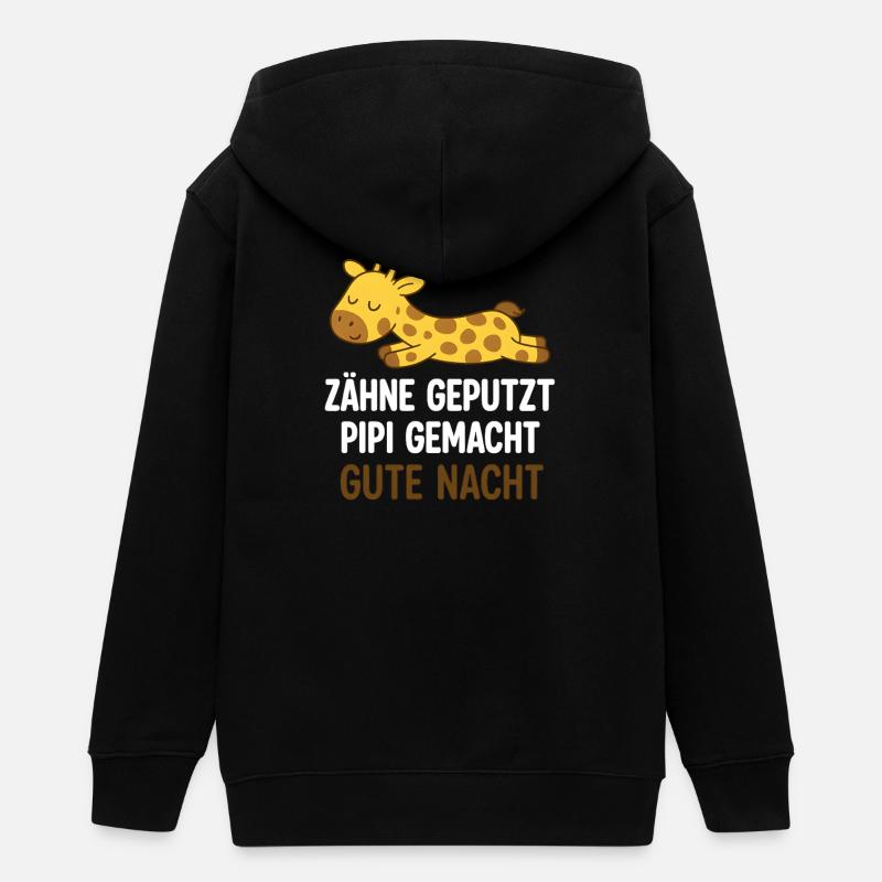 Girafe endormie Bonne nuit - Veste à capuche ado bio Stanley/Stella - noir