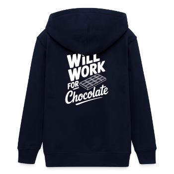 Ça marchera pour le chocolat - Veste à capuche ado bio Stanley/Stella - marine - Dos - AI Model Teenager Male light (155cm)