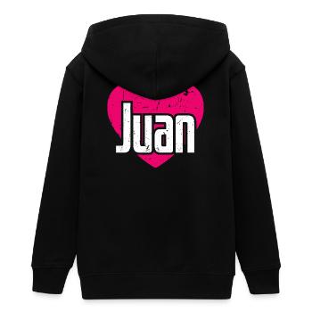 I Love Ivan Pinkes Herz Ich liebe Ivan - Teenager Organic Kapuzenjacke Mini Cultivator von Stanley/Stella - Schwarz - Hinten - AI Model Teenager Male light (155cm)