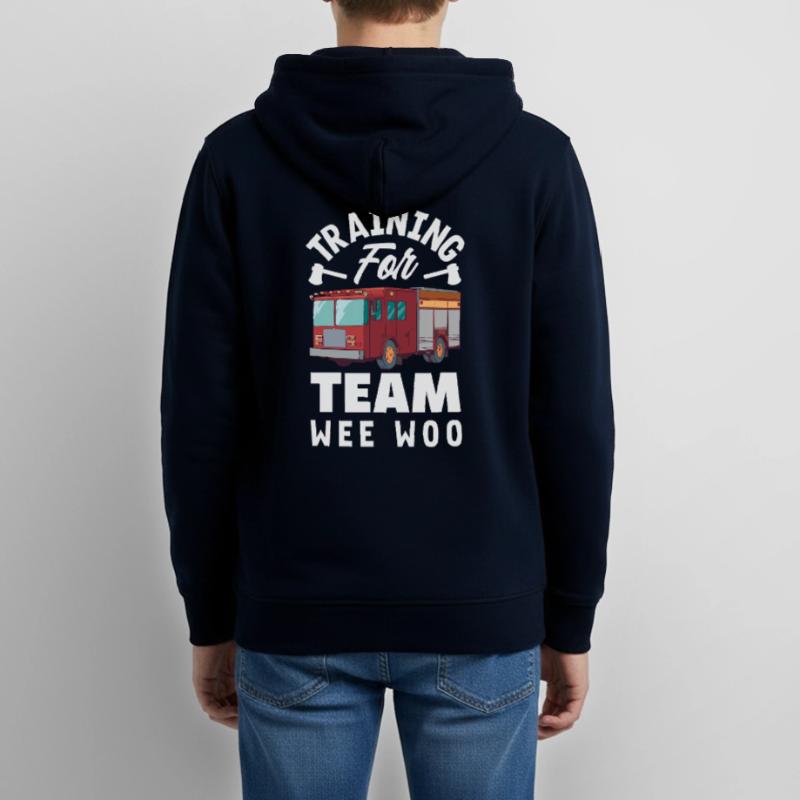 Wee Woo Squad Fire Tiny Firefighter Teens Organic Zip-up Hoodie by Stanley/Stella