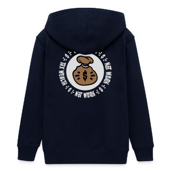 Tax Wealth Not Work Progressiv Politik Wirtschaft - Teenager Organic Kapuzenjacke Mini Cultivator von Stanley/Stella - Navy - Hinten - AI Model Teenager Male light (155cm)
