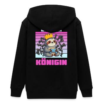 Gambler Queen gaming shirt - Teens Organic Zip-up Hoodie by Stanley/Stella - black - Back - AI Model Teenager Male light (155cm)
