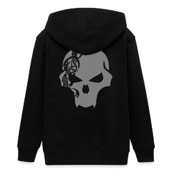 Gothic Skull with Celtic Tribal - Teens Organic Zip-up Hoodie by Stanley/Stella - black - Back - AI Model Teenager Male light (155cm)
