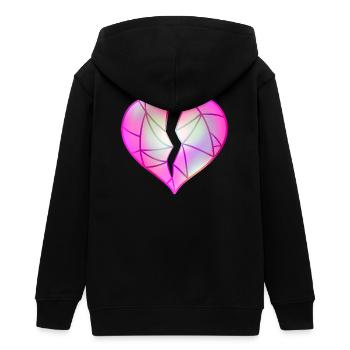 Gebrochenes Rosa Herz - Teenager Organic Kapuzenjacke Mini Cultivator von Stanley/Stella - Schwarz - Hinten - AI Model Teenager Male light (155cm)