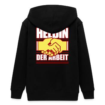 Heldin der Arbeit (Farben änderbar) - Teenager Organic Kapuzenjacke Mini Cultivator von Stanley/Stella - Schwarz - Hinten - AI Model Teenager Male light (155cm)