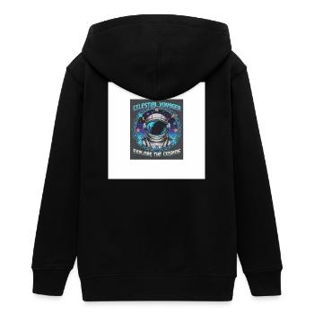 Celestial Voyager erforschen das Kosmos - Teenager Organic Kapuzenjacke Mini Cultivator von Stanley/Stella - Schwarz - Hinten - AI Model Teenager Male light (155cm)