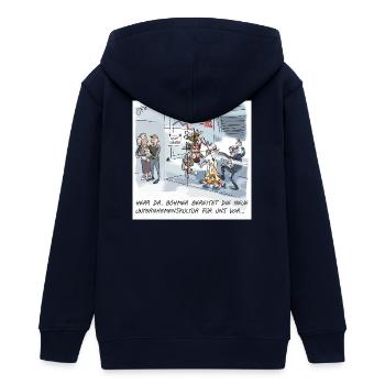 Neue Unternehmenskultur entfacht - Teenager Organic Kapuzenjacke Mini Cultivator von Stanley/Stella - Navy - Hinten - AI Model Teenager Male light (155cm)