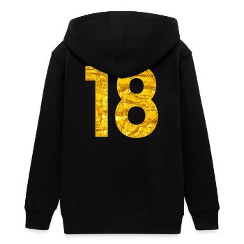 Zahl Achtzehn - Ziffer 18. Geburtstag - Teenager Organic Kapuzenjacke Mini Cultivator von Stanley/Stella - Schwarz - Hinten - AI Model Teenager Male light (155cm)