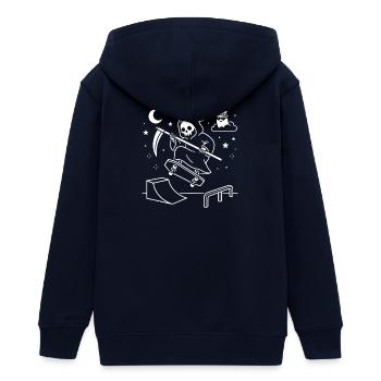 Grim Reaper Skate Nacht - Teenager Organic Kapuzenjacke Mini Cultivator von Stanley/Stella - Navy - Hinten - AI Model Teenager Male light (155cm)