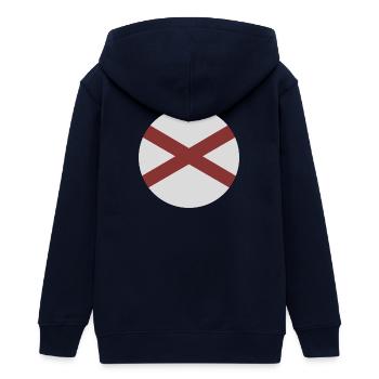 Alabama round flag - Teens Organic Zip-up Hoodie by Stanley/Stella - navy - Back - AI Model Teenager Male light (155cm)