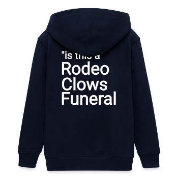 Rodeo Clowns Funeral text - Teenager Organic Kapuzenjacke Mini Cultivator von Stanley/Stella - Navy - Hinten - AI Model Teenager Male light (155cm)