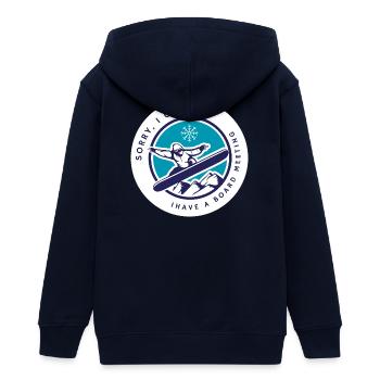 Snowboarding Board Meeting - Teenager Organic Kapuzenjacke Mini Cultivator von Stanley/Stella - Navy - Hinten - AI Model Teenager Male light (155cm)