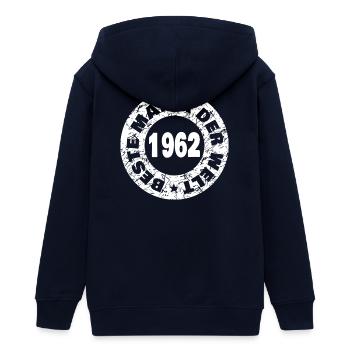 1962 - Teenager Organic Kapuzenjacke Mini Cultivator von Stanley/Stella - Navy - Hinten - AI Model Teenager Male light (155cm)