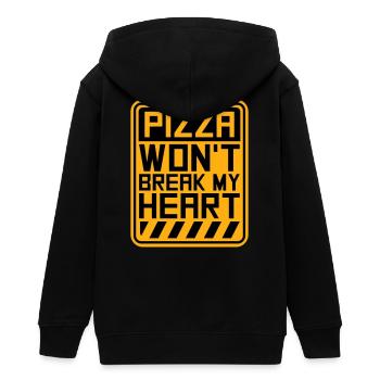 La pizza ne me brisera pas le cœur La nourriture aime l’humour - Veste à capuche ado bio Stanley/Stella - noir - Dos - AI Model Teenager Male light (155cm)
