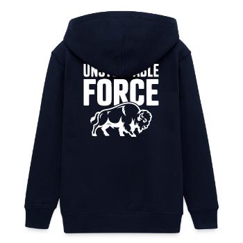 Unaufhaltsame Kraft - Teenager Organic Kapuzenjacke Mini Cultivator von Stanley/Stella - Navy - Hinten - AI Model Teenager Male light (155cm)