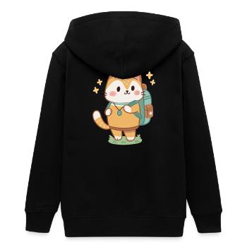 Süßer Abenteurer-Katzen-Rucksack - Teenager Organic Kapuzenjacke Mini Cultivator von Stanley/Stella - Schwarz - Hinten - AI Model Teenager Male light (155cm)