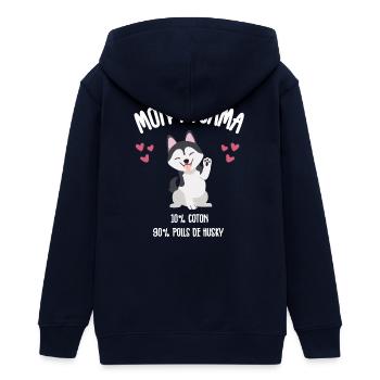 Husky Hair Pyjamas Humor - Teenager Organic Kapuzenjacke Mini Cultivator von Stanley/Stella - Navy - Hinten - AI Model Teenager Male light (155cm)