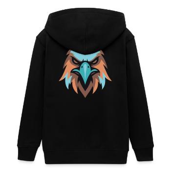 Adlerkopf Turquoise Braun - Teenager Organic Kapuzenjacke Mini Cultivator von Stanley/Stella - Schwarz - Hinten - AI Model Teenager Male light (155cm)