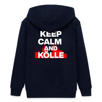RESTE CALME ET KÖLLE ! COLOGNE LOVE KÖLSCH LOVER blanc - Veste à capuche ado bio Stanley/Stella - marine - Dos - AI Model Teenager Male light (155cm)