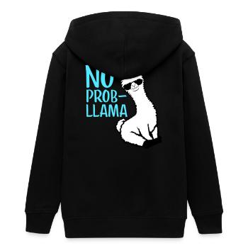 No Prob Lama Cool Sonnenbrille Sitzend Problama - Teenager Organic Kapuzenjacke Mini Cultivator von Stanley/Stella - Schwarz - Hinten - AI Model Teenager Male light (155cm)