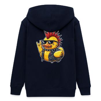 Punkente mit Spike-Sonnenbrille - Teenager Organic Kapuzenjacke Mini Cultivator von Stanley/Stella - Navy - Hinten - AI Model Teenager Male light (155cm)